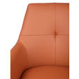BARHOCKER Echtleder Cognac Eisen Sitzfläche 360° drehbar, inklusive Armlehnen  - Cognac/Schwarz, Design, Leder/Metall (55/90-116/53cm) - Novel