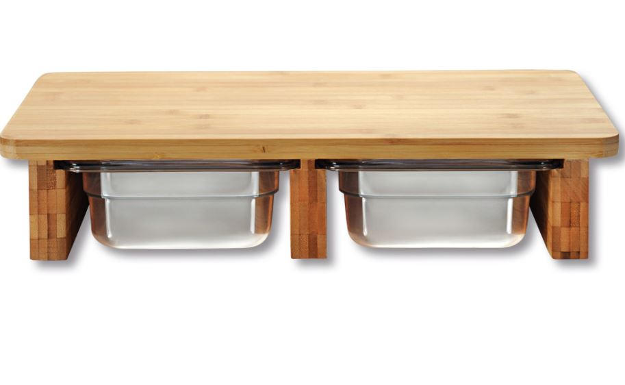 Schneidebrett Aus Holz Mit 2 Auffangschalen L/b: 42/28,5 Cm