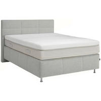BOXSPRINGBETT 140/200 cm  in Hellgrau  - Hellgrau/Alufarben, Konventionell, Textil/Metall (140/200cm) - Dieter Knoll