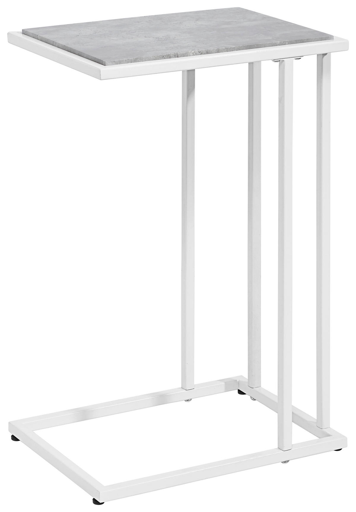 BEISTELLTISCH 40/30/60 cm Grau, Weiß rechteckig  - Weiß/Grau, Design, Holzwerkstoff/Metall (40/30/60cm) - home24