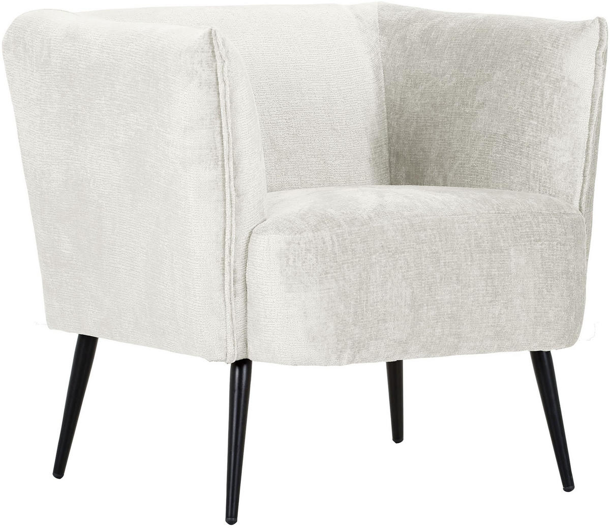 SESSEL in Chenille Beige  - Beige/Schwarz, Design, Textil/Metall (76/73/76cm) - Landscape