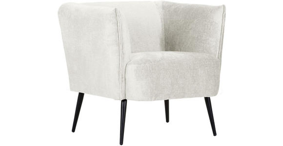 SESSEL in Chenille Beige  - Beige/Schwarz, Design, Textil/Metall (76/73/76cm) - Landscape