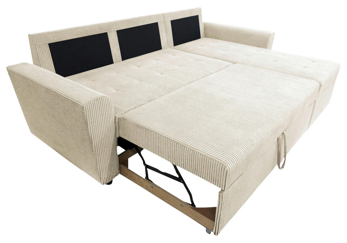 ECKSOFA in Cord Beige  231/155 cm  - Taupe/Beige, Design, Kunststoff/Textil (231/155cm) - MID.YOU