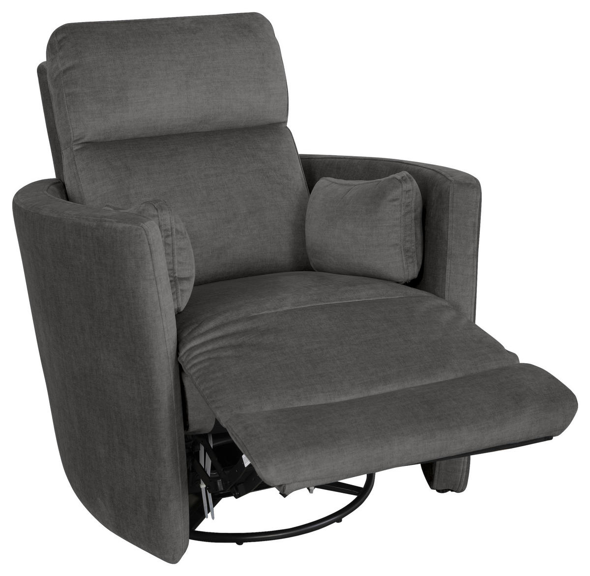 FERNSEHSESSEL  mit Zierkissen Webstoff Anthrazit  - Anthrazit/Schwarz, MODERN, Textil/Metall (91,4/101,6/96,5cm) - Livetastic