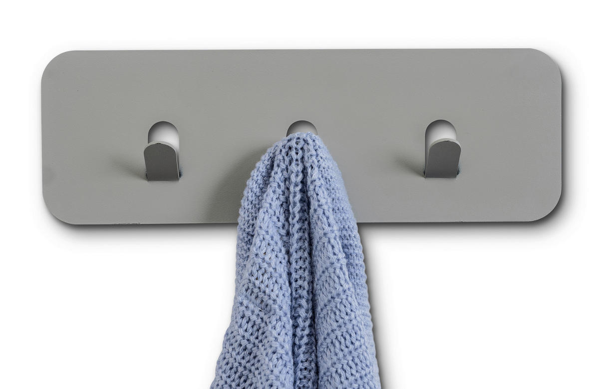 HAKENLEISTE  in Grau  - Grau, Design, Metall (30/10/3cm) - Xora