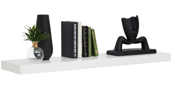 WANDBOARD in 110/5/25 cm Weiß Hochglanz  - Weiß Hochglanz, Basics, Holzwerkstoff (110/5/25cm) - Xora