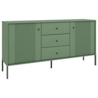 SIDEBOARD Iseo  in 154,5/79/39 cm  - Dunkelgrün/Schwarz, Design, Holzwerkstoff/Metall (154,5/79/39cm) - Xora