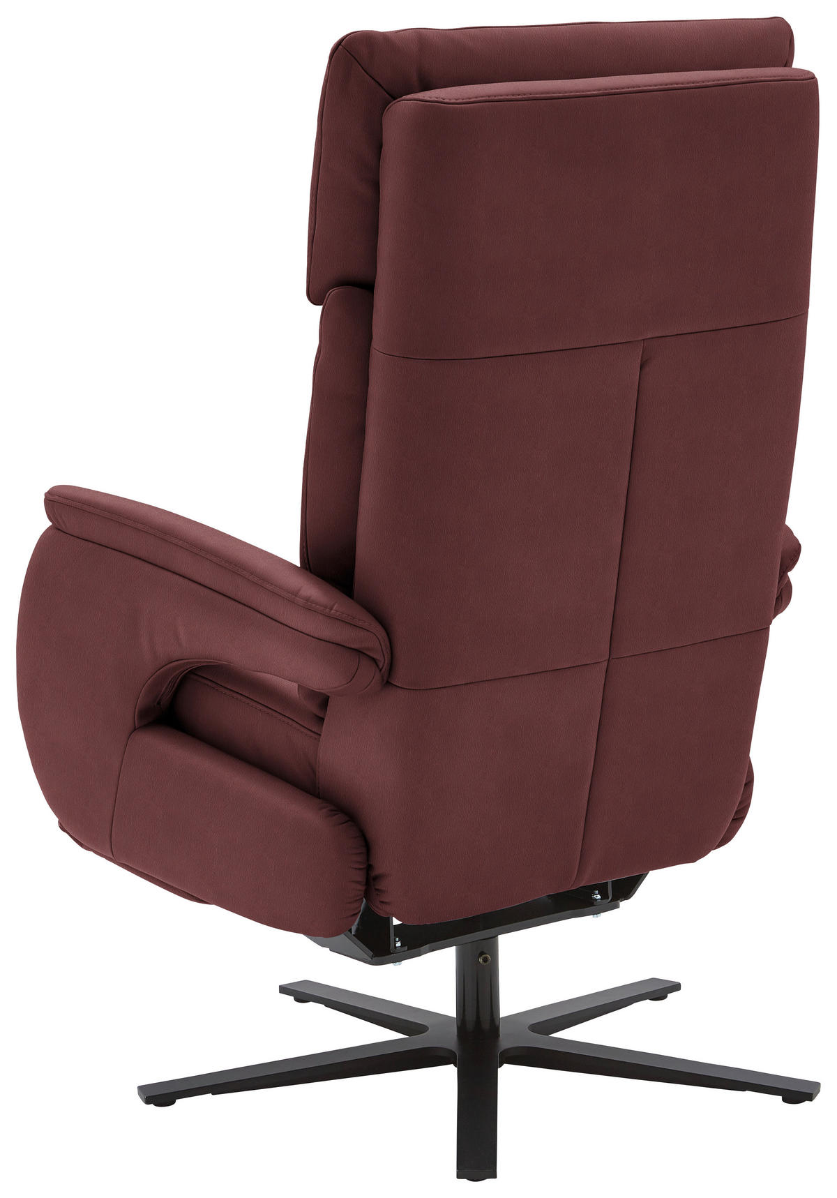 RELAXSESSEL Echtleder    - Bordeaux/Schwarz, Design, Leder/Metall (70/117/85cm) - Dieter Knoll