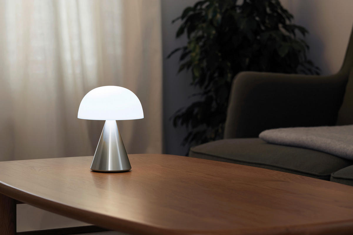 AKKU-TISCHLEUCHTE 14/17/14 cm   - Alufarben, Design, Kunststoff/Metall (14/17/14cm)