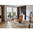 RELAXSESSEL in Leder Braun  - Edelstahlfarben/Braun, Design, Leder/Metall (78/112/85cm) - Cantus