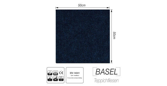 TEPPICHFLIESE - Dunkelblau, Basics, Kunststoff/Textil (50/50cm) - Esposa