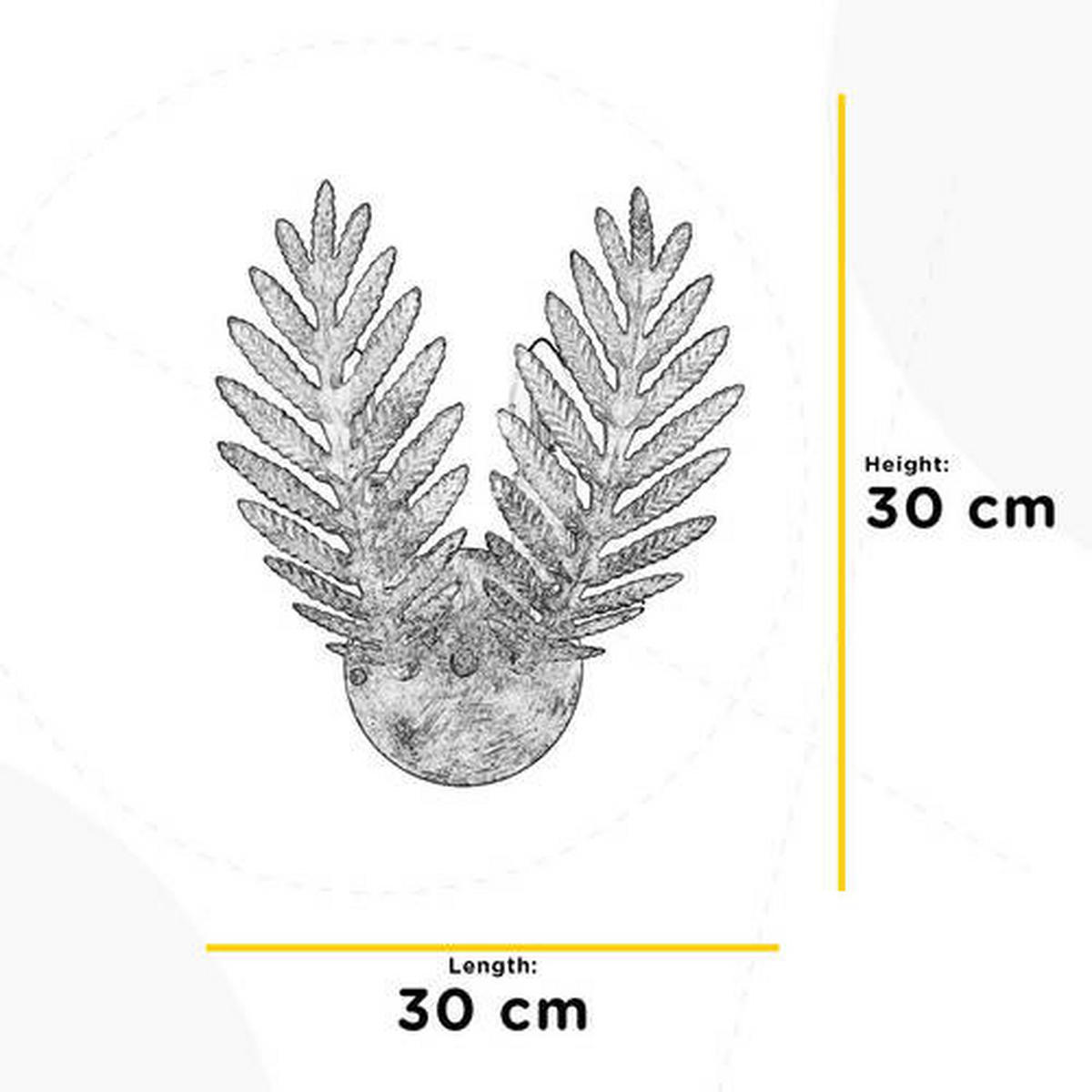 NÁSTENNÉ SVIETIDLO, 30/14 cm  - biela, Natur, kov (30/14cm)