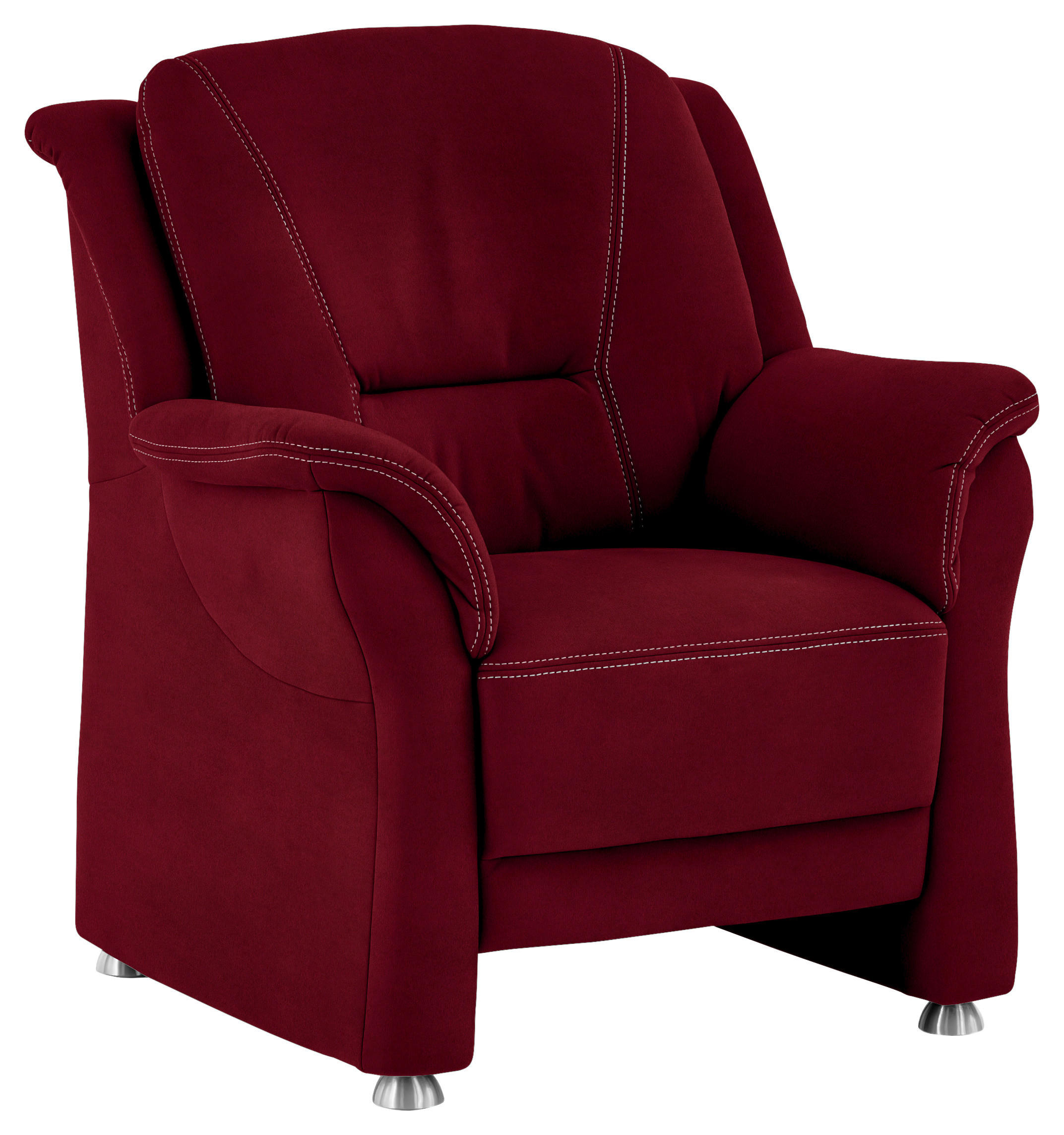 SESSEL in Mikrofaser Hellrot  - Hellrot/Beige, Konventionell, Textil/Metall (90/100/89cm) - Beldomo Comfort