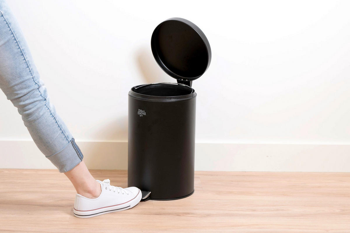 TRETEIMER 12 L  - Schwarz, Basics, Kunststoff/Metall (25,5/30/40cm) - Dirt Devil