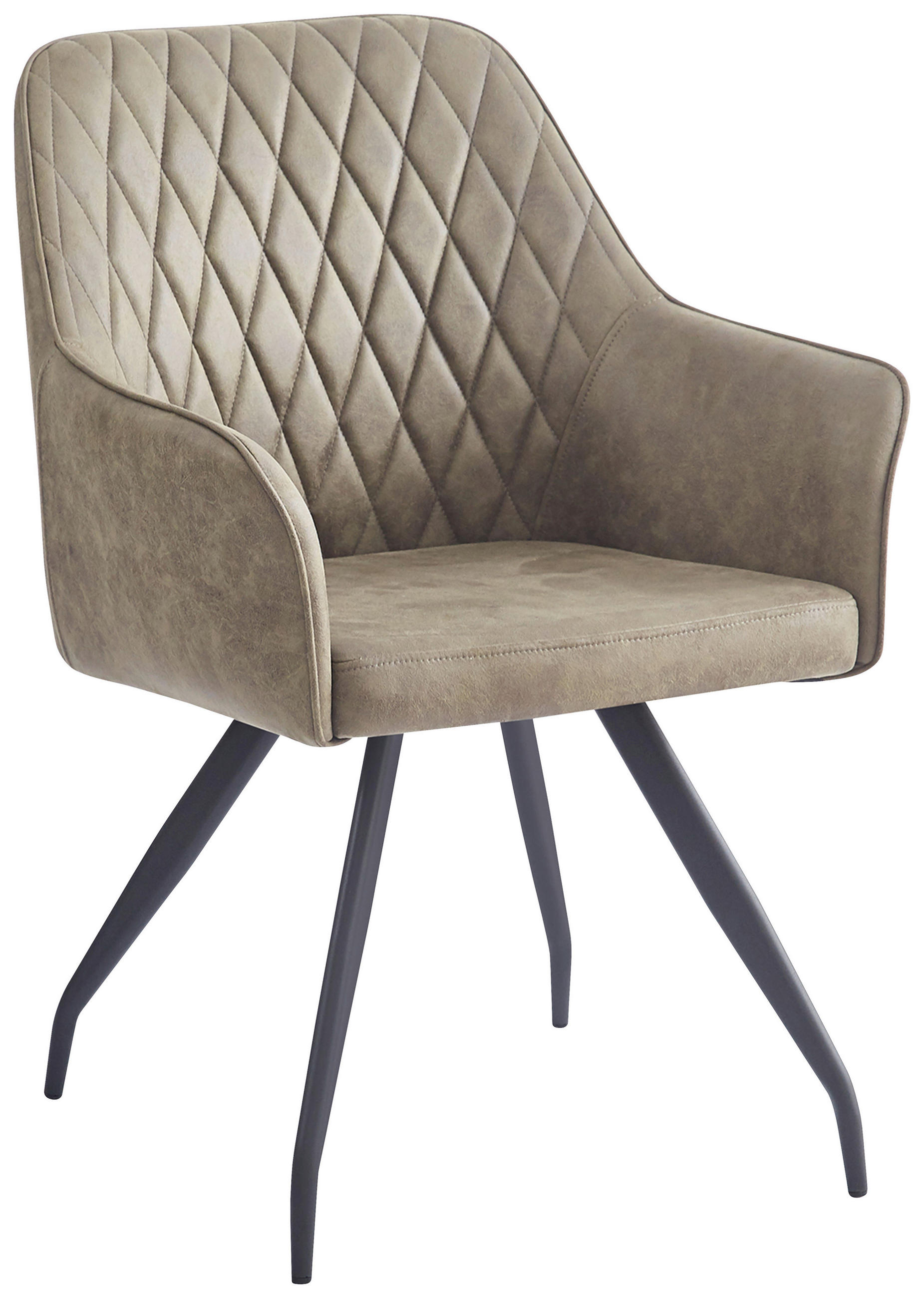 STOLIČKA S PODRÚČKAMI, kožený vzhľad, zelená - sivá/zelená, Modern, kov/textil (60/86,5/63,5cm) - MID.YOU