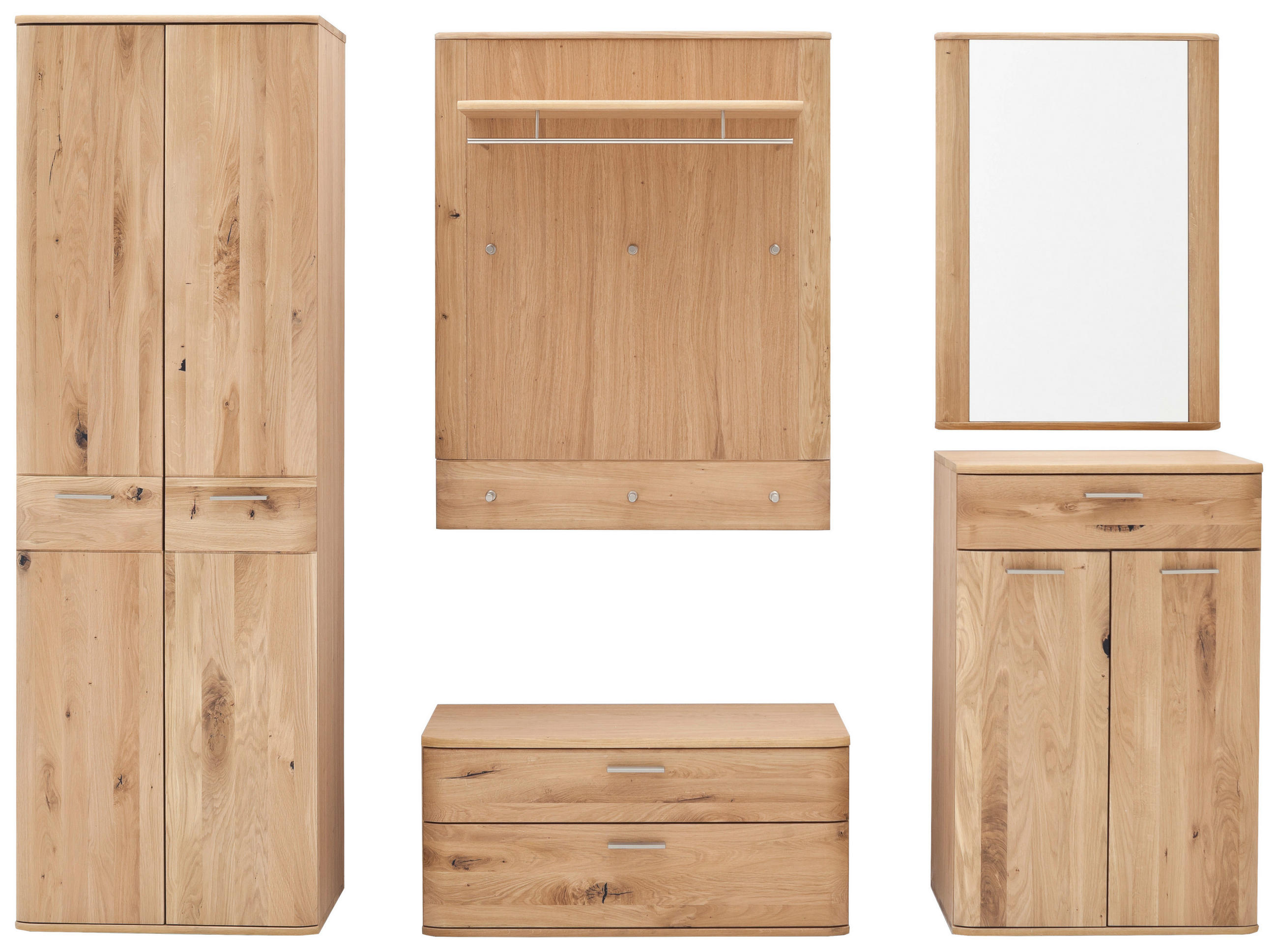 GARDEROBE 5-teilig  in 240/197/38 cm  - Eichefarben, Natur, Holz/Holzwerkstoff (240/197/38cm)