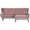 ECKSOFA in Cord Rosa  - Schwarz/Rosa, Design, Holz/Textil (237/165cm) - Stylife