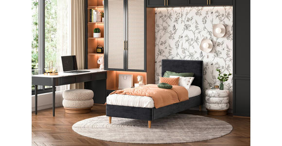 BOXBETT 90/200 cm  in Anthrazit  - Anthrazit, KONVENTIONELL, Holz/Textil (90/200cm) - Carryhome