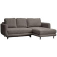 ECKSOFA in Struktur Taupe  - Taupe/Schwarz, KONVENTIONELL, Holz/Textil (247/170cm) - Carryhome