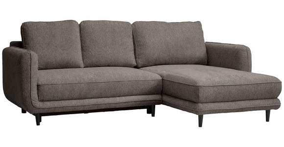 ECKSOFA in Struktur Taupe  - Taupe/Schwarz, KONVENTIONELL, Holz/Textil (247/170cm) - Carryhome