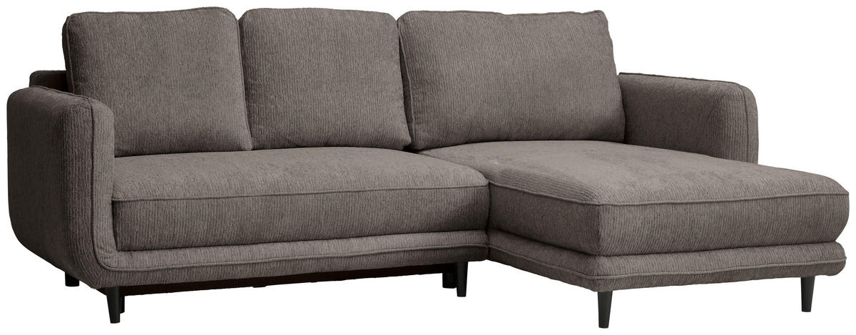 ECKSOFA Taupe Struktur  - Taupe/Schwarz, KONVENTIONELL, Holz/Textil (247/170cm) - Carryhome