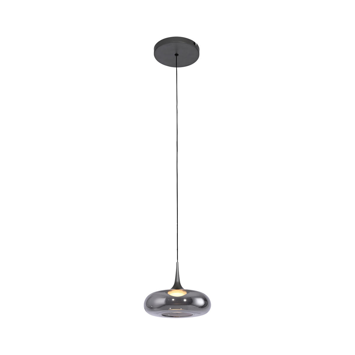 LED-PENDELLEUCHTE SW POSH 22/22/200 cm   - Grau, Design, Glas/Kunststoff (22/22/200cm) - Schöner Wohnen