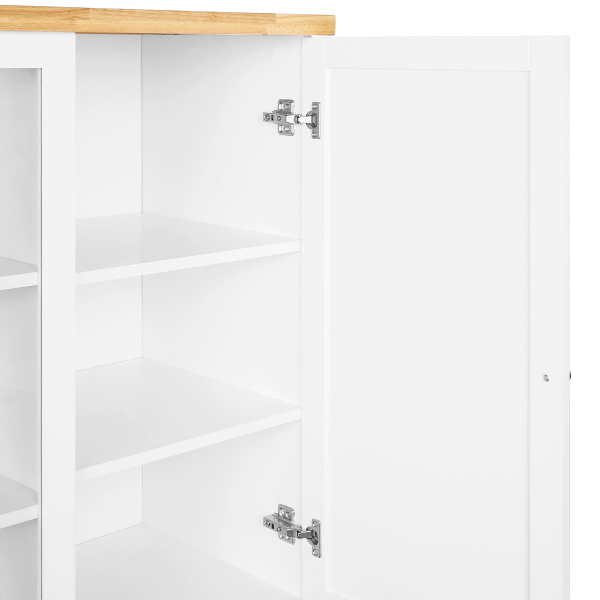 KÜCHENINSEL   in Naturfarben, Weiß  - Messingfarben/Weiß, Basics, Glas/Holz (60/90/40cm) - MID.YOU