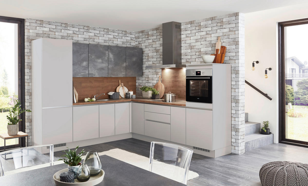 EINBAUKÜCHE 615  - Grau, Design, Holzwerkstoff - Celina