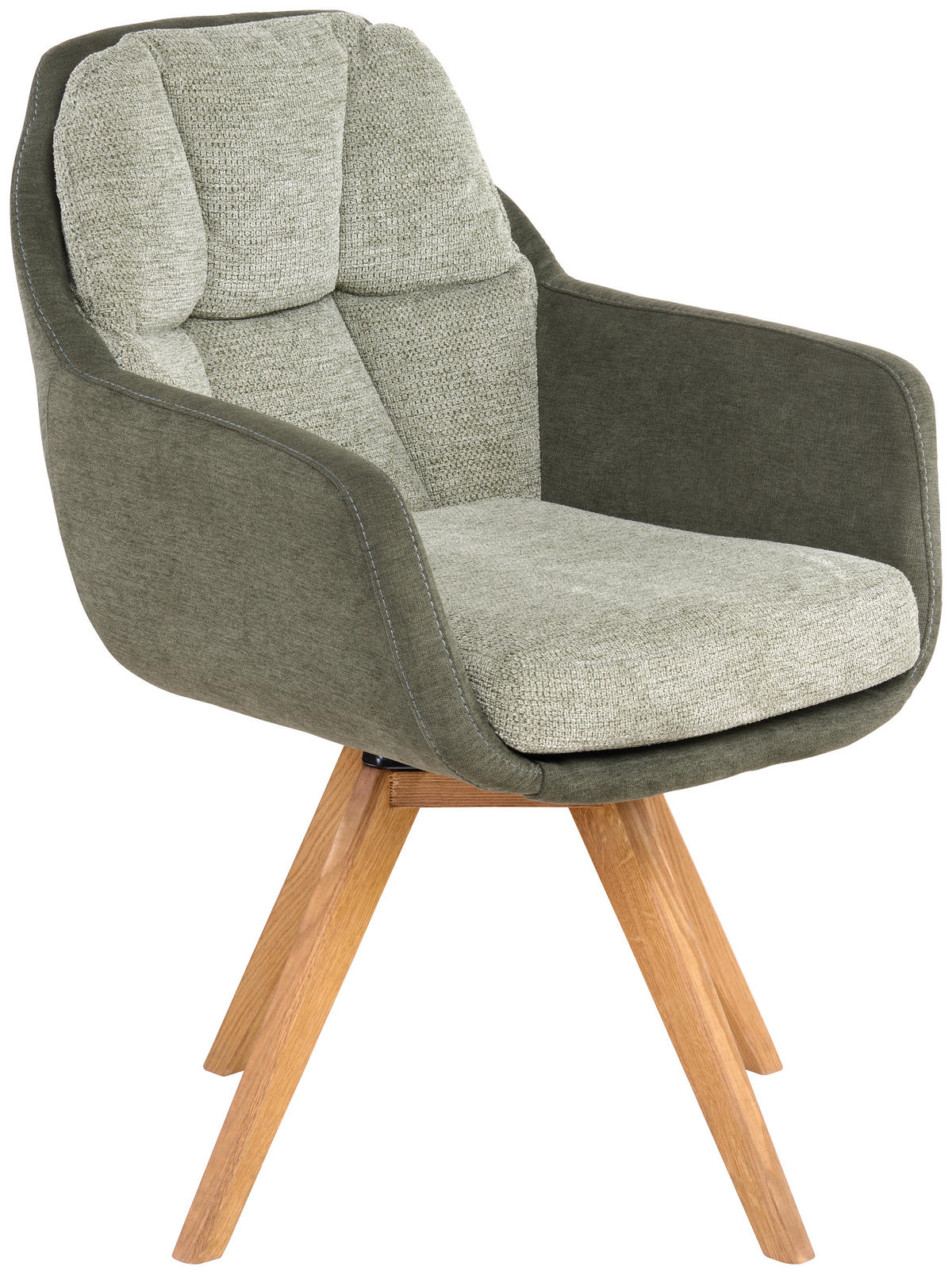 ARMLEHNSTUHL  in Flachgewebe  - Wildeiche/Olivgrün, Design, Holz/Textil (65/85/68cm) - Linea Natura