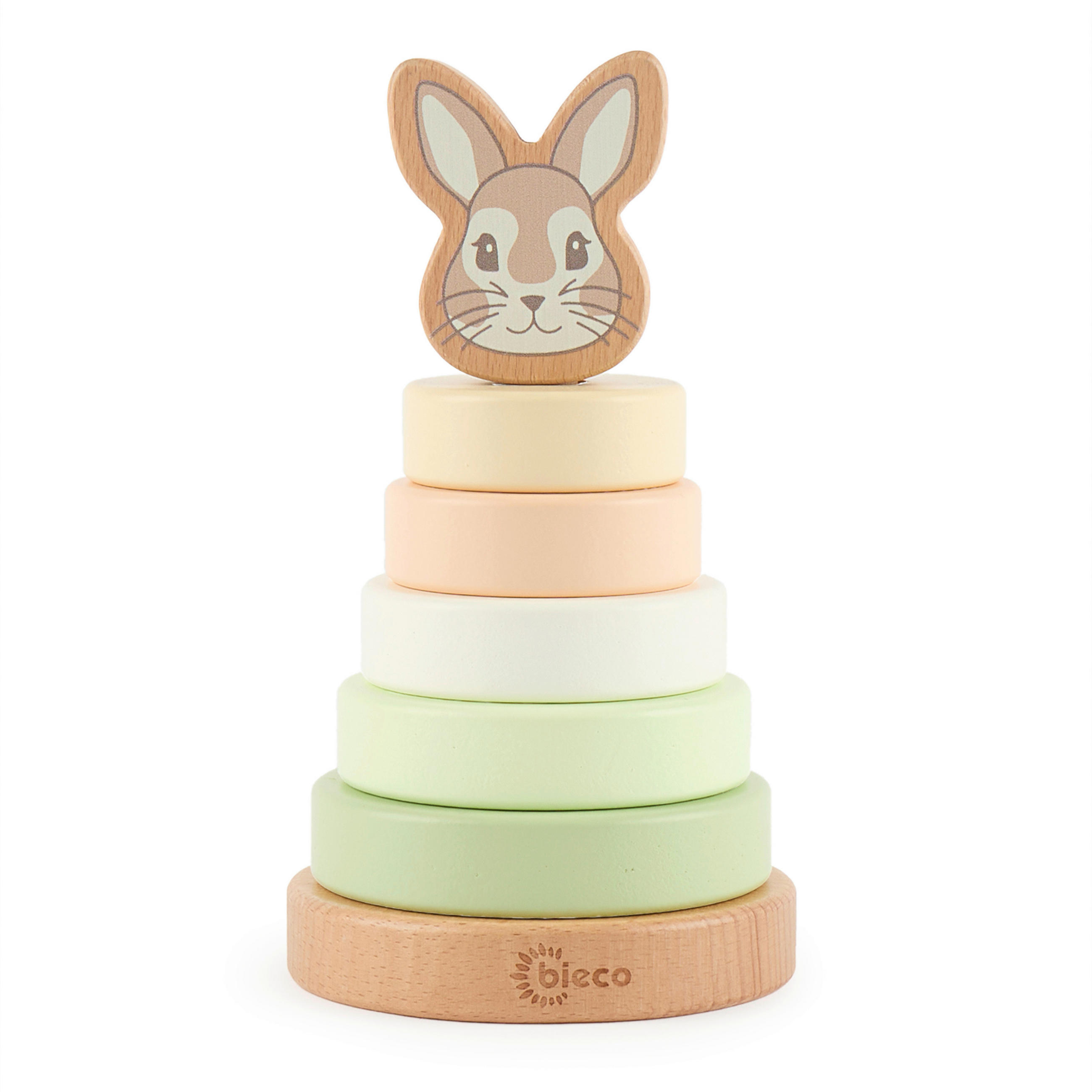 XXXLutz Stapelturm Stapelturm Hase Fine Grün, Beige 10x18.5x10 cm