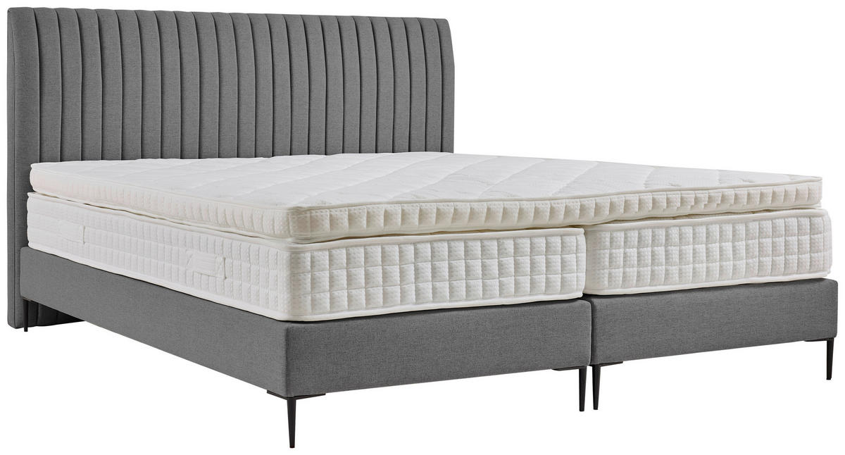 POSTEL BOXSPRING, 180/200 cm, šedá - šedá/černá, Moderní, kov/kompozitní dřevo (180/200cm) - MID.YOU
