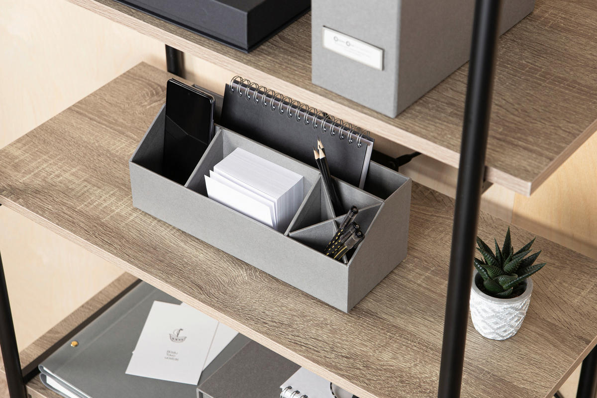 TISCHORGANIZER    12.5/33/12.5 cm  - Grau, Basics, Karton/Papier (12.5/33/12.5cm)