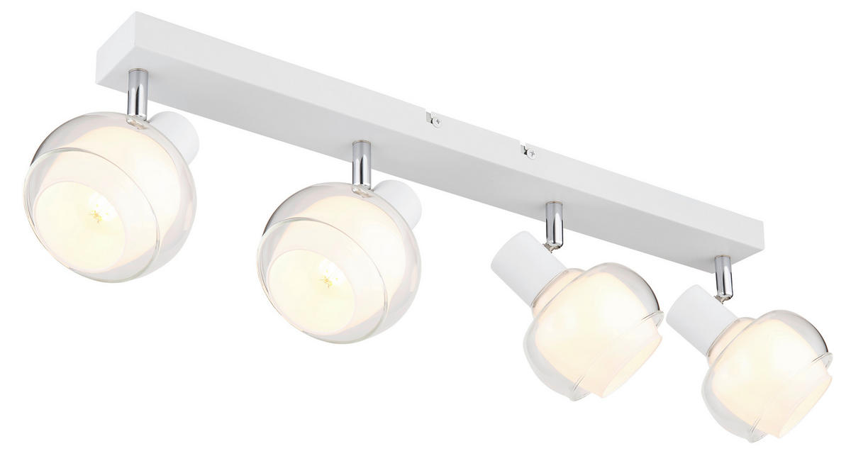 SPOTLIGHT 56/10,5/13,5 cm   - klar/vit, Design, metall/glas (56/10,5/13,5cm) - Globo