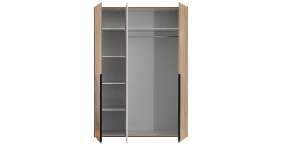 KLEIDERSCHRANK  in Weiß, Eichefarben  - Eichefarben/Schwarz, KONVENTIONELL, Holzwerkstoff/Kunststoff (150/210/56cm) - Carryhome