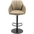 BARHOCKER in Metall, Leder Beige  - Beige/Schwarz, Design, Leder/Metall (59/109,5-120/42cm) - Johann Jakob