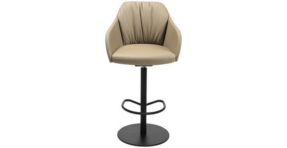 BARHOCKER in Metall, Leder Beige - Beige/Schwarz, Design, Leder/Metall (59/109,5-120/42cm) - Johann Jakob