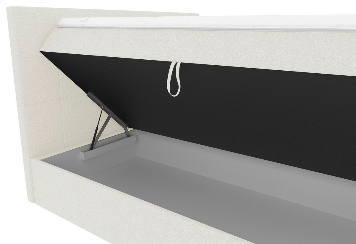 BOXBETT 160/200 cm,  in Creme, Bettkasten, Topper, Matratzen, H3 = fest  - Creme, KONVENTIONELL, Kunststoff/Textil (160/200cm) - Boxxx