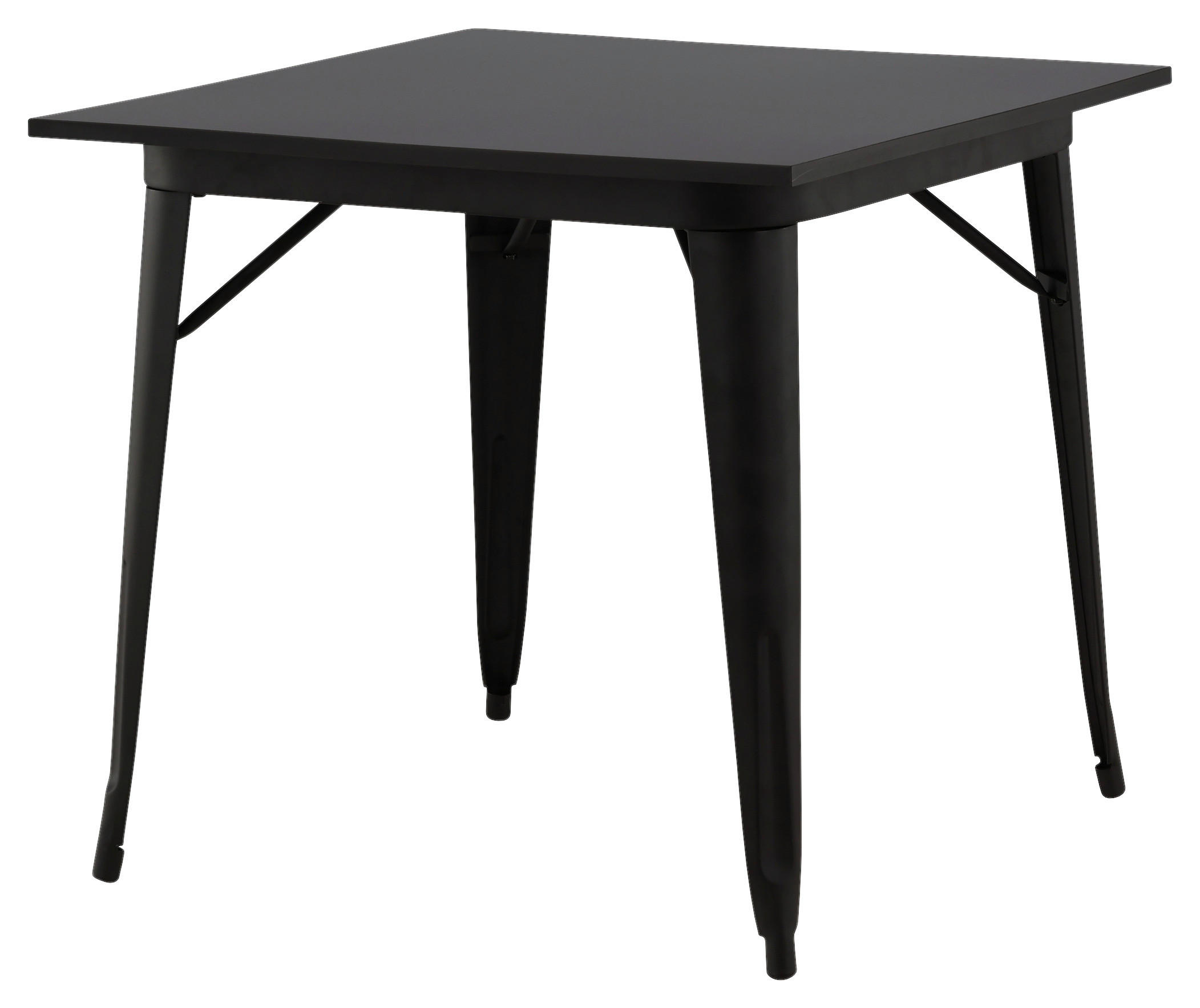 ESSTISCH in Metall, Holzwerkstoff 80/80/75 cm  - Schwarz, Design, Holz/Holzwerkstoff (80/80/75cm) - Livetastic
