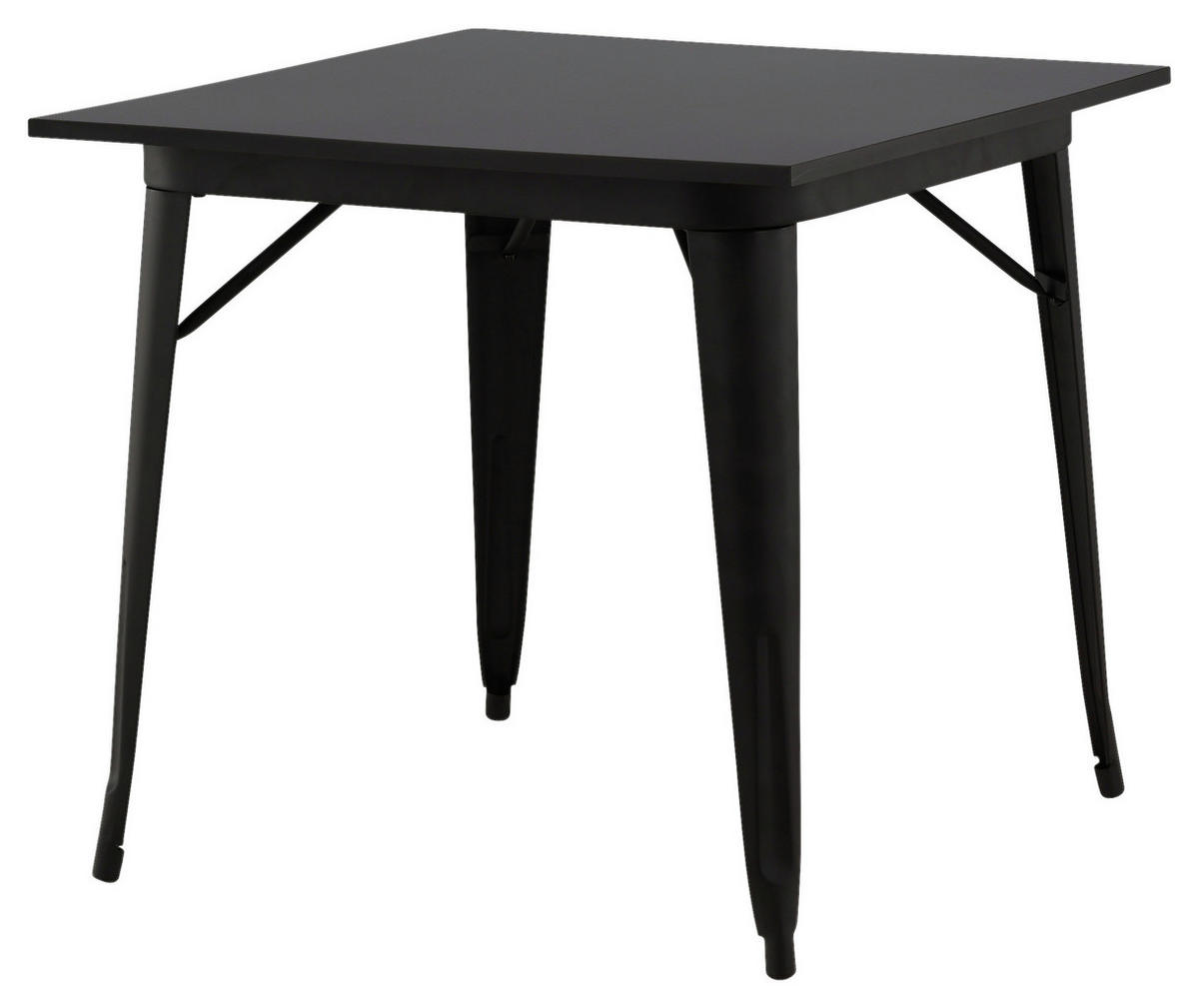 ESSTISCH in Metall, Holzwerkstoff 80/80/75 cm   - Schwarz, Design, Holz/Holzwerkstoff (80/80/75cm) - Livetastic