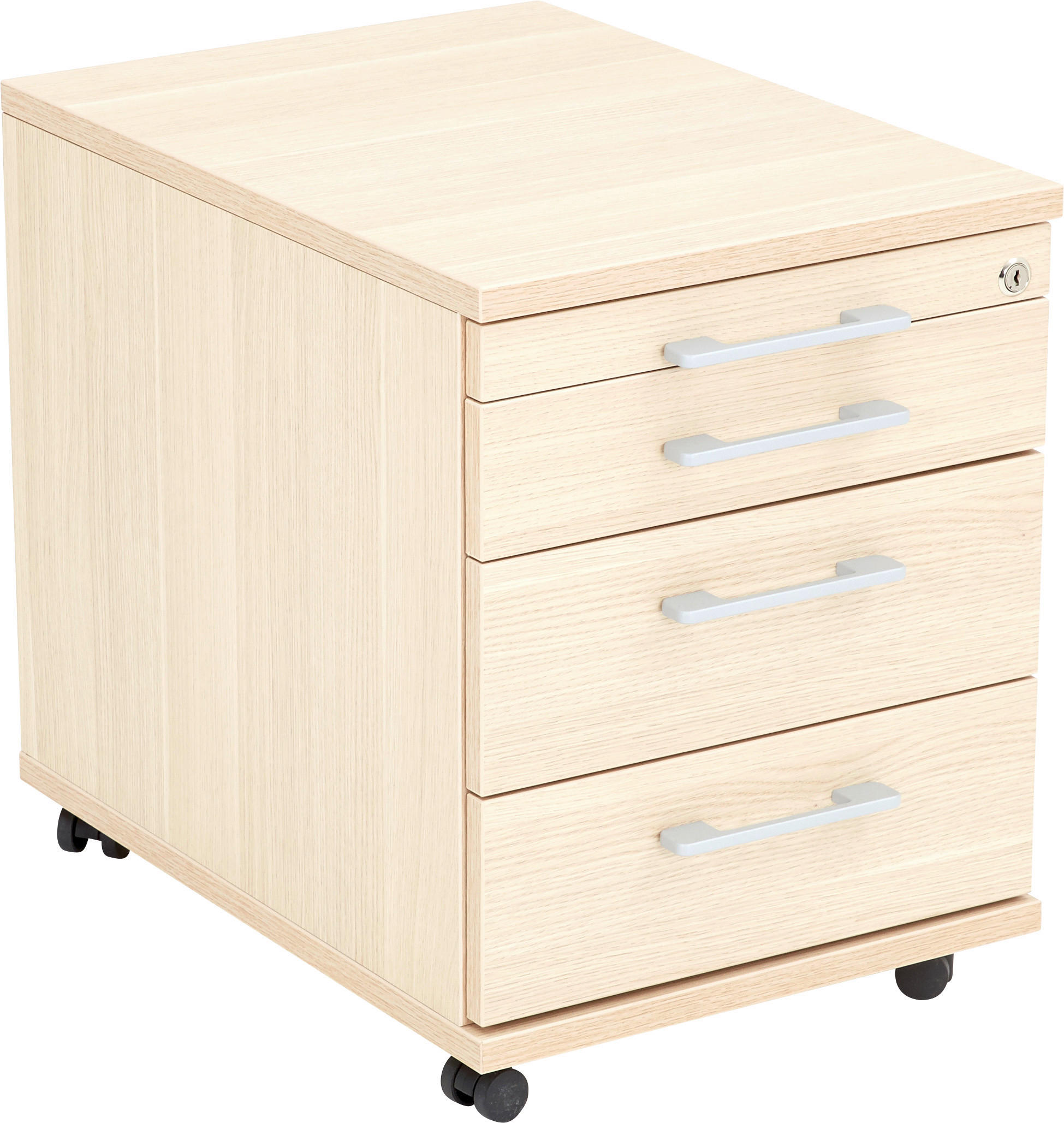 ROLLCONTAINER Eichefarben  - Eichefarben/Alufarben, Design, Holzwerkstoff/Kunststoff (43,2/53,8/57,7cm) - Moderano