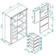 HIGHBOARD  in 98,4/139,6/37,7 cm  - Kernbuche/Grau, KONVENTIONELL, Glas/Holz (98,4/139,6/37,7cm) - Voleo