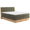 BOXSPRINGBETT 160/200 cm  in Grün  - Schwarz/Grün, Natur, Holz/Textil (160/200cm)