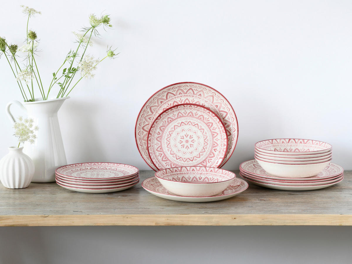 TAFELSERVICE Mexico rot 18-teilig  - Rostfarben/Multicolor, Basics, Keramik - Creatable