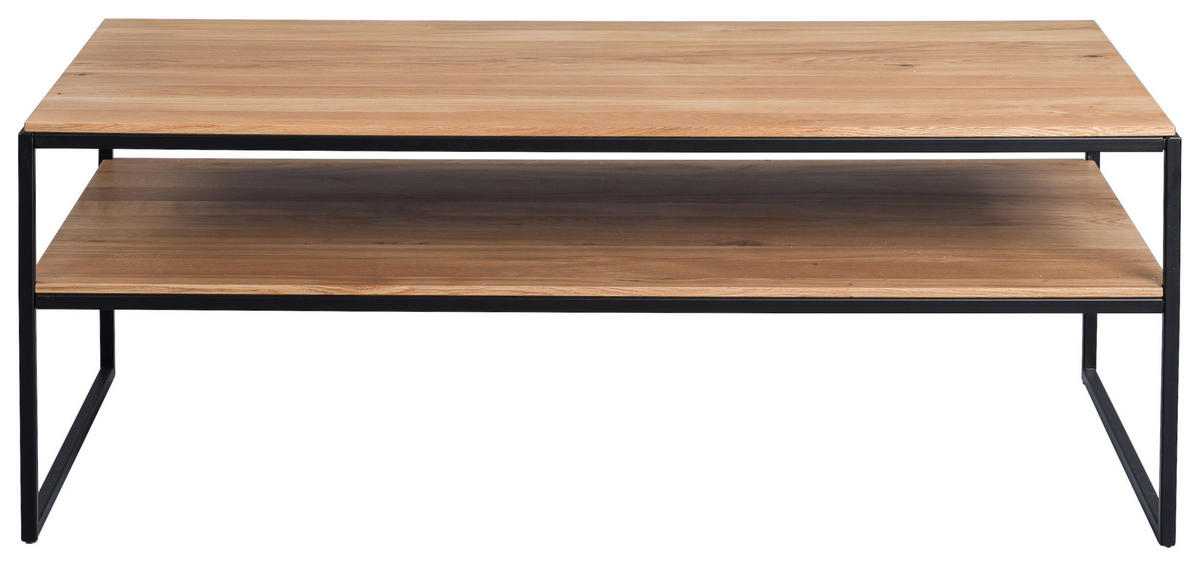 COUCHTISCH Couchtisch Wildeiche 90/60/45 cm rechteckig Schwarz, Wildeiche  - Wildeiche/Schwarz, Natur, Holz/Metall (90/60/45cm) - Livetastic