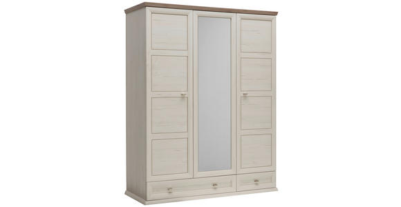 GARDEROBENSCHRANK in 154/196,7/60,5 cm - Hellgrau/Pinienfarben, LIFESTYLE, Glas/Holzwerkstoff (154/196,7/60,5cm) - Hom`in