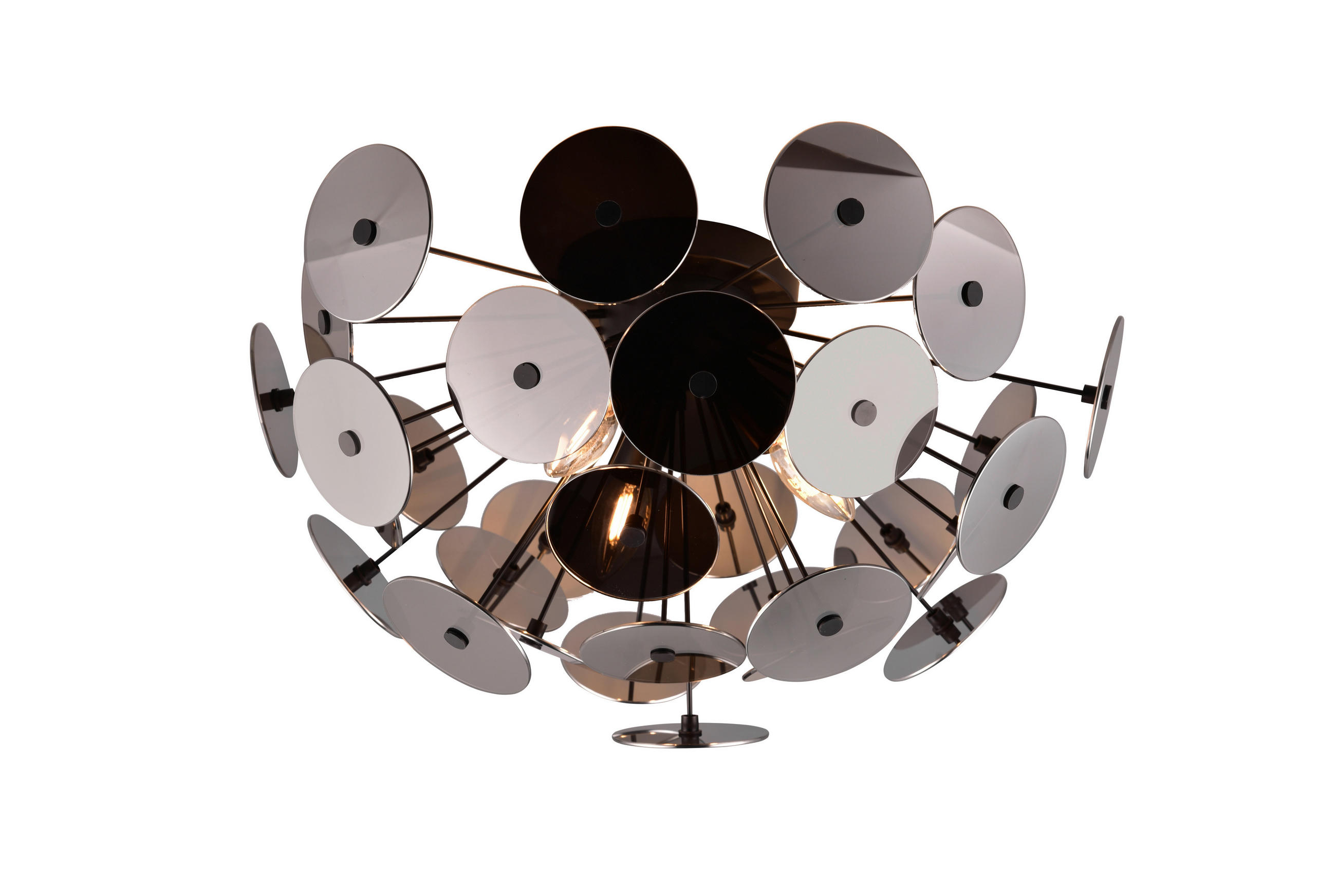 DECKENLEUCHTE  54/30 cm    - Chromfarben/Schwarz, Design, Glas/Metall (54/30cm) - Trio Leuchten