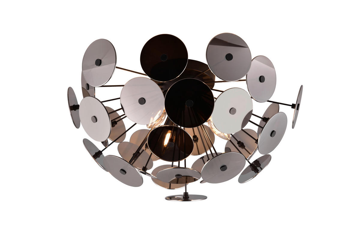DECKENLEUCHTE  54/30 cm    - Chromfarben/Schwarz, Design, Glas/Metall (54/30cm) - Trio Leuchten