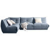 ECKSOFA in Lederlook Blaugrau  - Blaugrau, Trend, Textil (210/315cm) - Livetastic