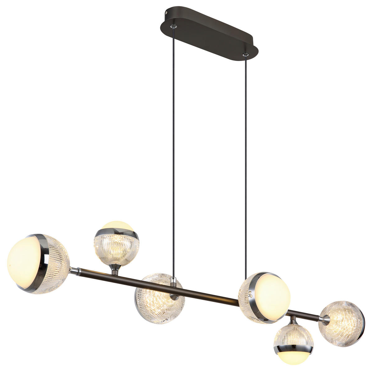 LED-HÄNGELEUCHTE  91/28 cm   - Klar/Chromfarben, Konventionell, Kunststoff/Metall (91/28cm) - Globo