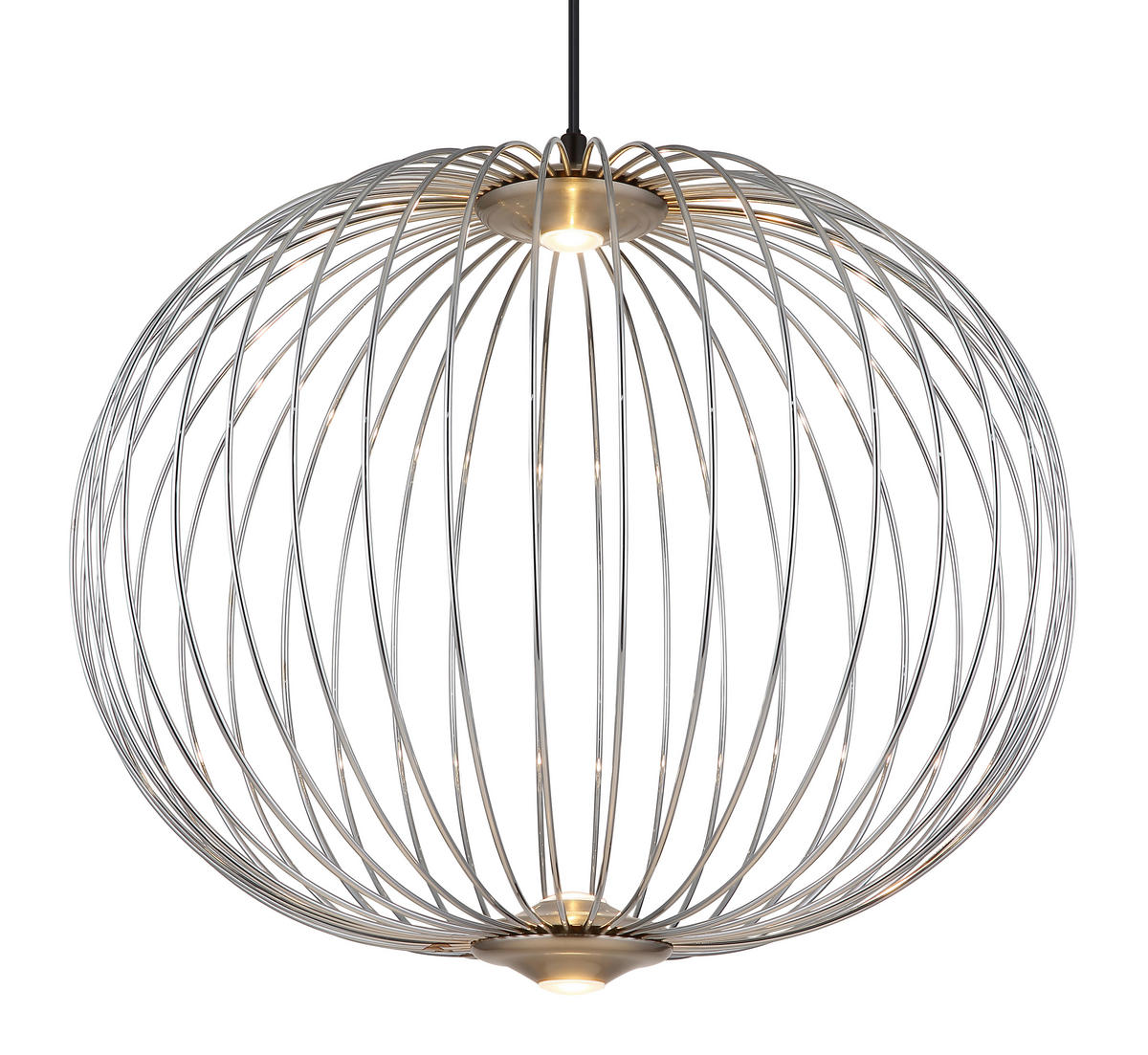 LED-HÄNGELEUCHTE 50/150 cm  - Chromfarben/Schwarz, Design, Kunststoff/Metall (50/150cm)